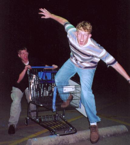 A little shopping cart accident